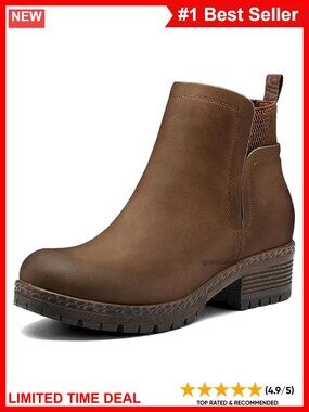 Chelsea Ankle Boots Elastic Gore Lug Sole Platform Block Heel Round Toe